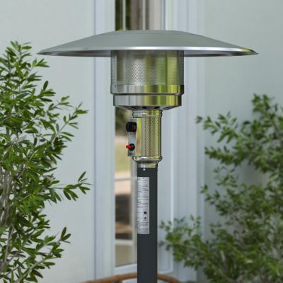 Merrick Lane Tarin Outdoor Patio Heater - Slate Gray Finished Stainless Steel - 7.5 Feet Tall - 40,000 BTU Image 2