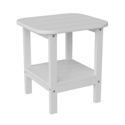 Merrick Lane White 2 Tier Patio Side Table Image 1