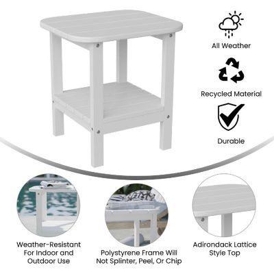 Merrick Lane White 2 Tier Patio Side Table Image 3