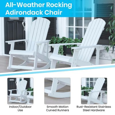 Merrick Lane White Adirondack Chair Image 3