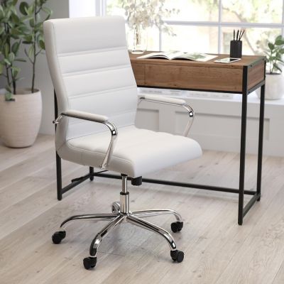 Merrick Lane White Leather Office Chair Image 1