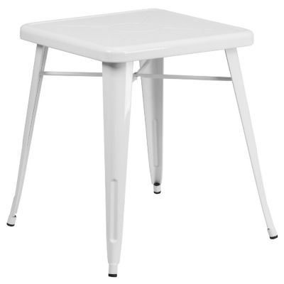 Merrick Lane White SQ Metal Table Image 1