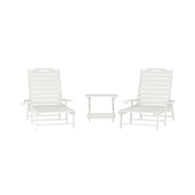 Merrick Lane Wht 3pc Set with Chairs/Table Image 1