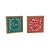 Merry Christmas And Noel Sign (Set Of 6) 5"Sq Mdf/FauProper Leather Image 1