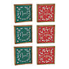 Merry Christmas And Noel Sign (Set Of 6) 5"Sq Mdf/FauProper Leather Image 1