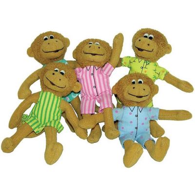 MerryMakers - FIVE LITTLE MONKEYS 5" Multi-Colored Plush Finger Puppet ...