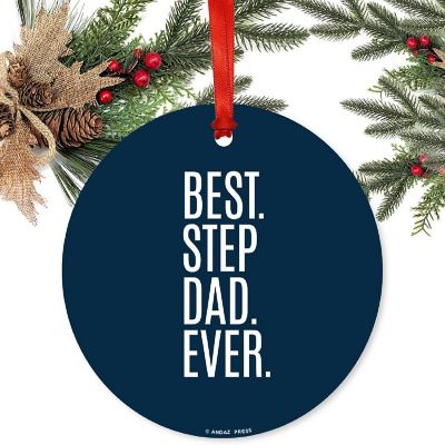 Metal Christmas Orn Best Step Dad Ever Image 1