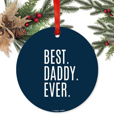 Metal Christmas Ornament Best Daddy Ever Image 1