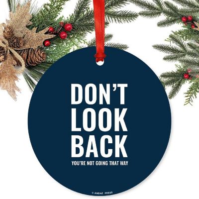 Metal Christmas Ornament Don't Look Back Image 1