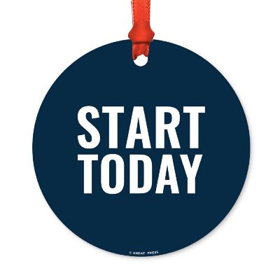 Metal Christmas Ornament Start Today Image 2