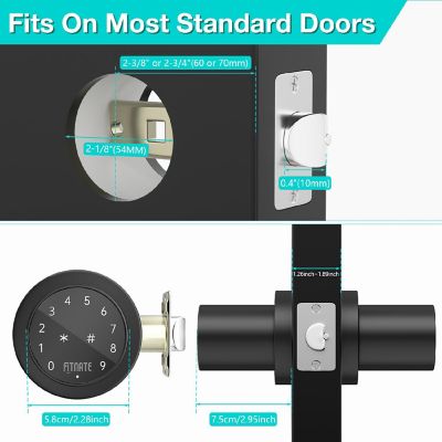 Metal Electronic Door Lock Black Image 3