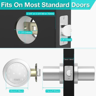 Metal Electronic Door Lock Silver Image 1