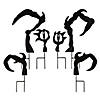 Metal Monster Silhouette Yard Stakes Halloween Decoration - 6 Pc. Image 1