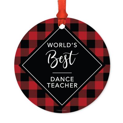 Metal Orn. World's Best Dance Teacher Image 1
