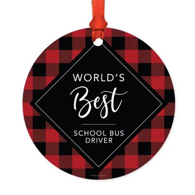 Metal Orn. World's Best SchoolBusDriver Image 1