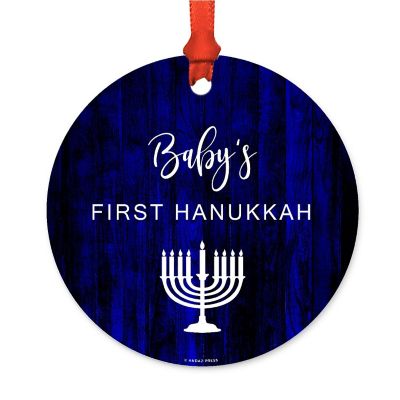 Metal Ornament Baby's First Hanukkah Image 2