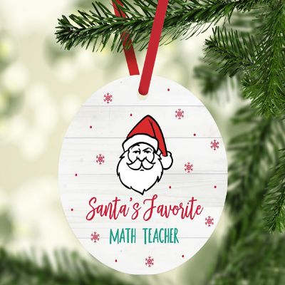 Metal Ornament Favorite Math Teacher Image 1