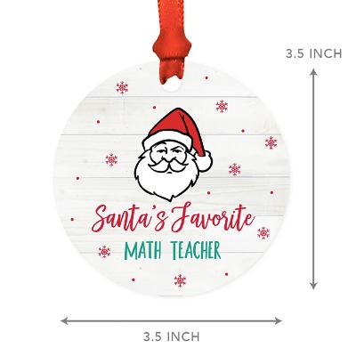 Metal Ornament Favorite Math Teacher Image 2