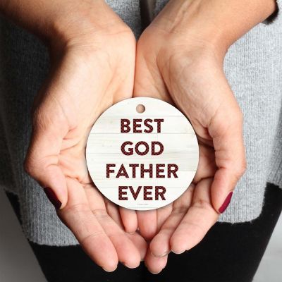 Metal Ornament Godfather Ever Red Plaid Image 1