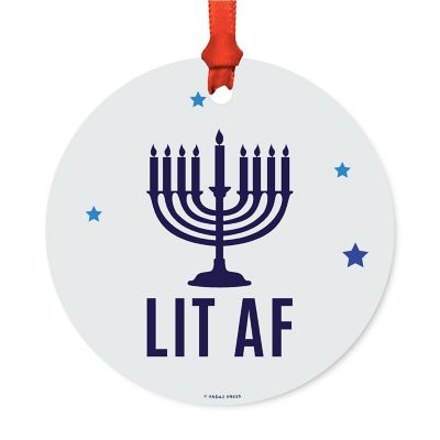 Metal Ornament Lit AF Menorah Image 1