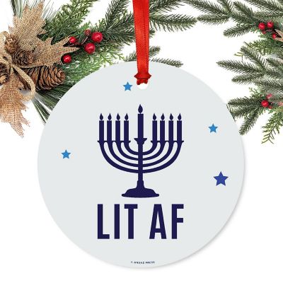 Metal Ornament Lit AF Menorah Image 2
