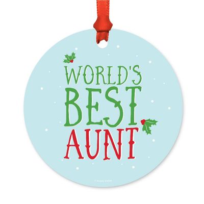 Metal Ornament Mistletoe Best Aunt Image 1