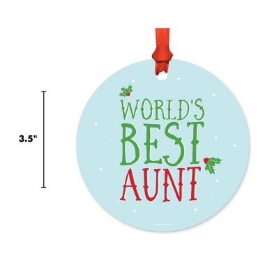 Metal Ornament Mistletoe Best Aunt Image 2