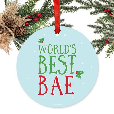 Metal Ornament Mistletoe Best Bae Image 1