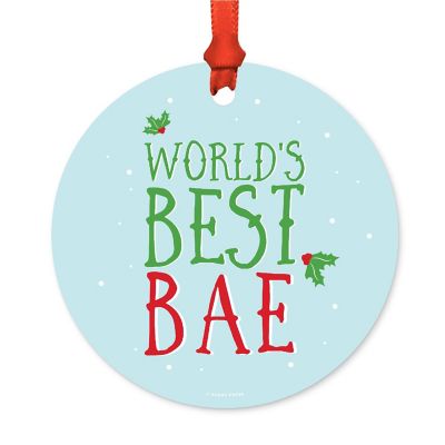 Metal Ornament Mistletoe Best Bae Image 1