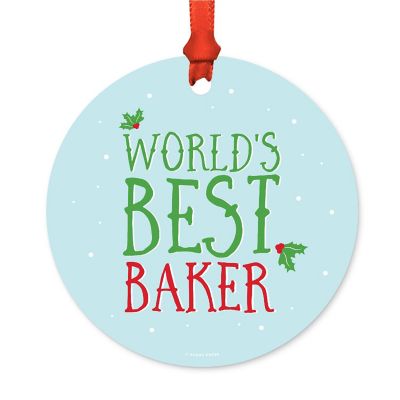 Metal Ornament Mistletoe Best Baker Image 1
