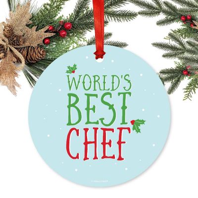 Metal Ornament Mistletoe Best Chef Image 1
