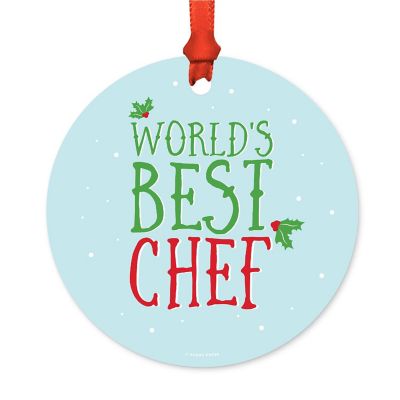 Metal Ornament Mistletoe Best Chef Image 1
