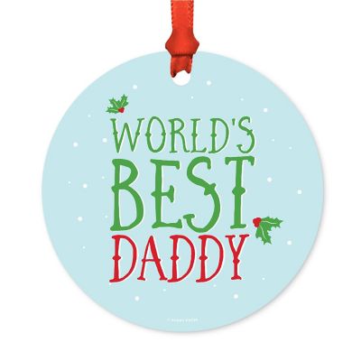 Metal Ornament Mistletoe Best Daddy Image 1