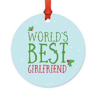 Metal Ornament Mistletoe Best Girlfriend Image 1
