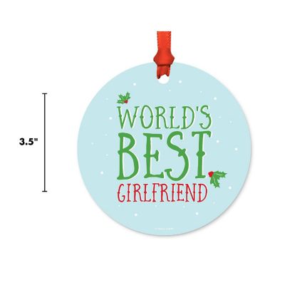 Metal Ornament Mistletoe Best Girlfriend Image 2