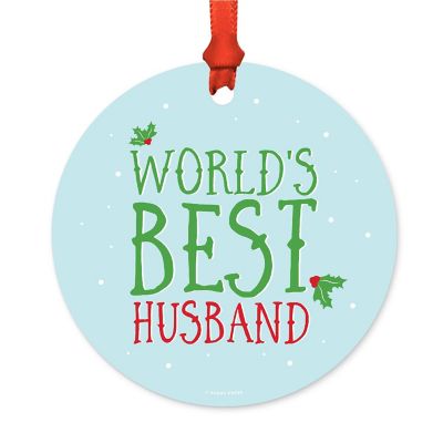 Metal Ornament Mistletoe Best Husband Image 1