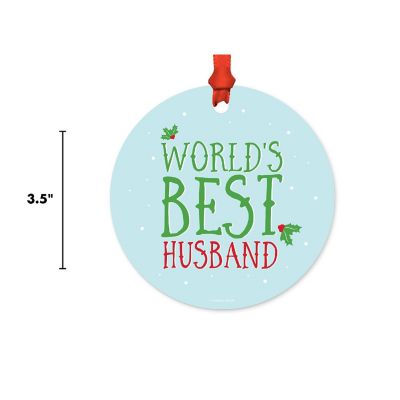 Metal Ornament Mistletoe Best Husband Image 2