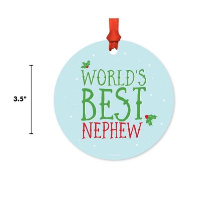 Metal Ornament Mistletoe Best Nephew Image 2
