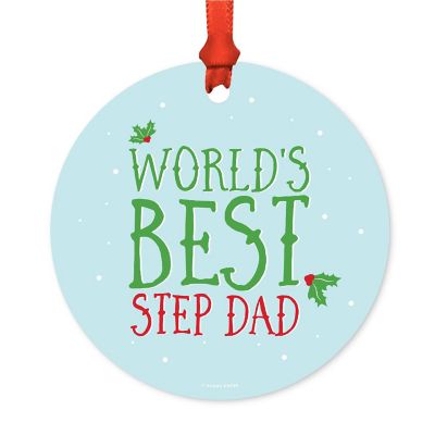 Metal Ornament Mistletoe Best Step Dad Image 1