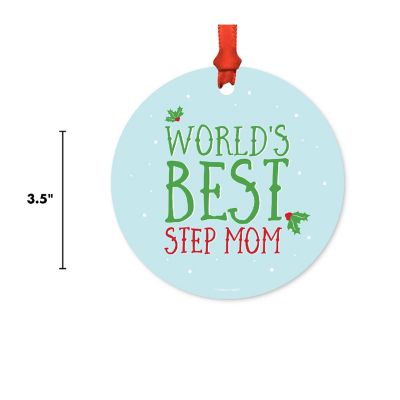Metal Ornament Mistletoe Best Step Mom Image 2