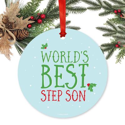 Metal Ornament Mistletoe Best Step Son Image 1
