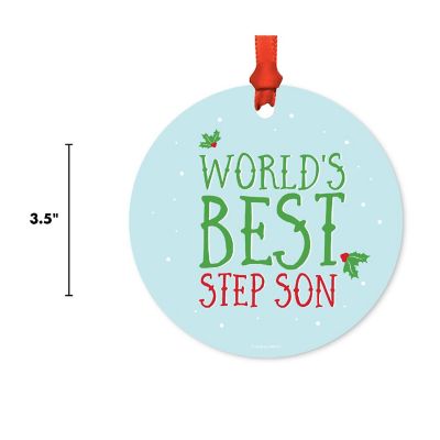 Metal Ornament Mistletoe Best Step Son Image 2