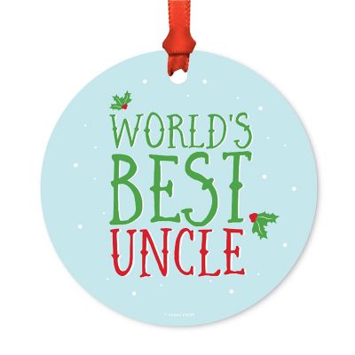 Metal Ornament Mistletoe Best Uncle Image 1