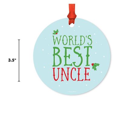 Metal Ornament Mistletoe Best Uncle Image 2