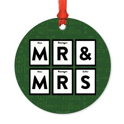 Metal Ornament Mr &amp; Mrs, Science Image 1