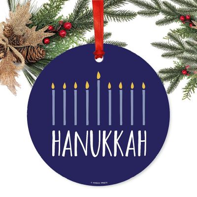 Metal Ornament Navy Menorah Image 1