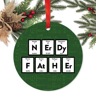 Metal Ornament Nerdy Father, Science Image 1