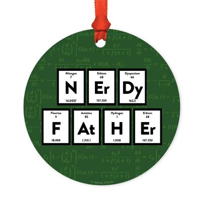 Metal Ornament Nerdy Father, Science Image 2