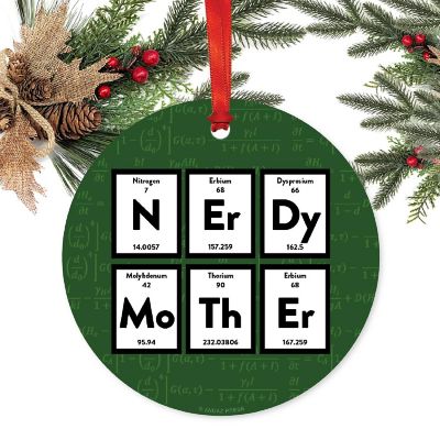 Metal Ornament Nerdy Mother, Science Image 1