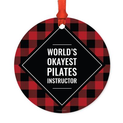 Metal Ornament Pilates Instructor Plaid Image 1